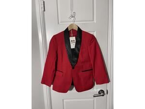 Boys Suits for Kids Size 10 Red Shawl Lapel 2 Pieces K97